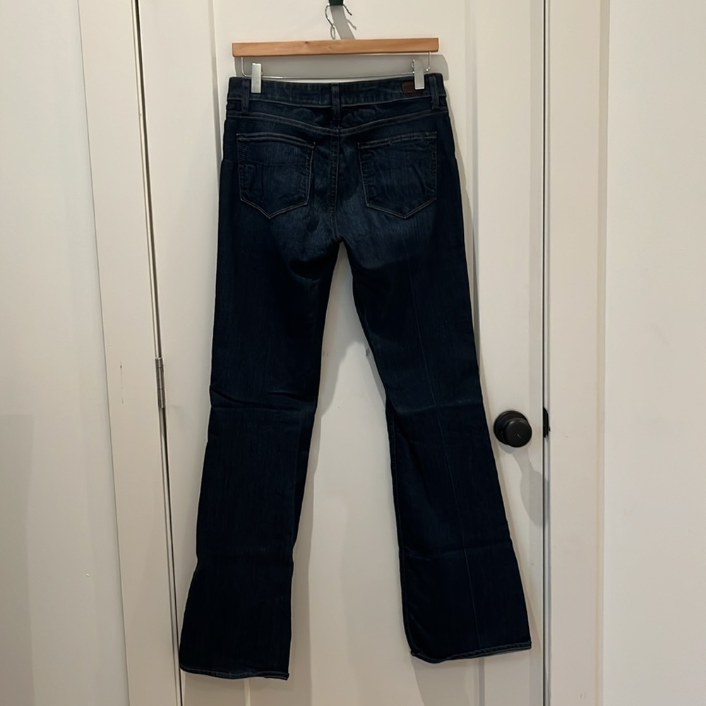 Paige Skyline Mid Rise Bootcut Jeans, Dark Blue, Size 30 - Picture 3 of 6